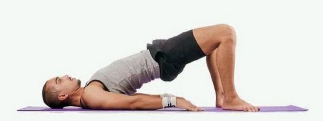The man exercises the training