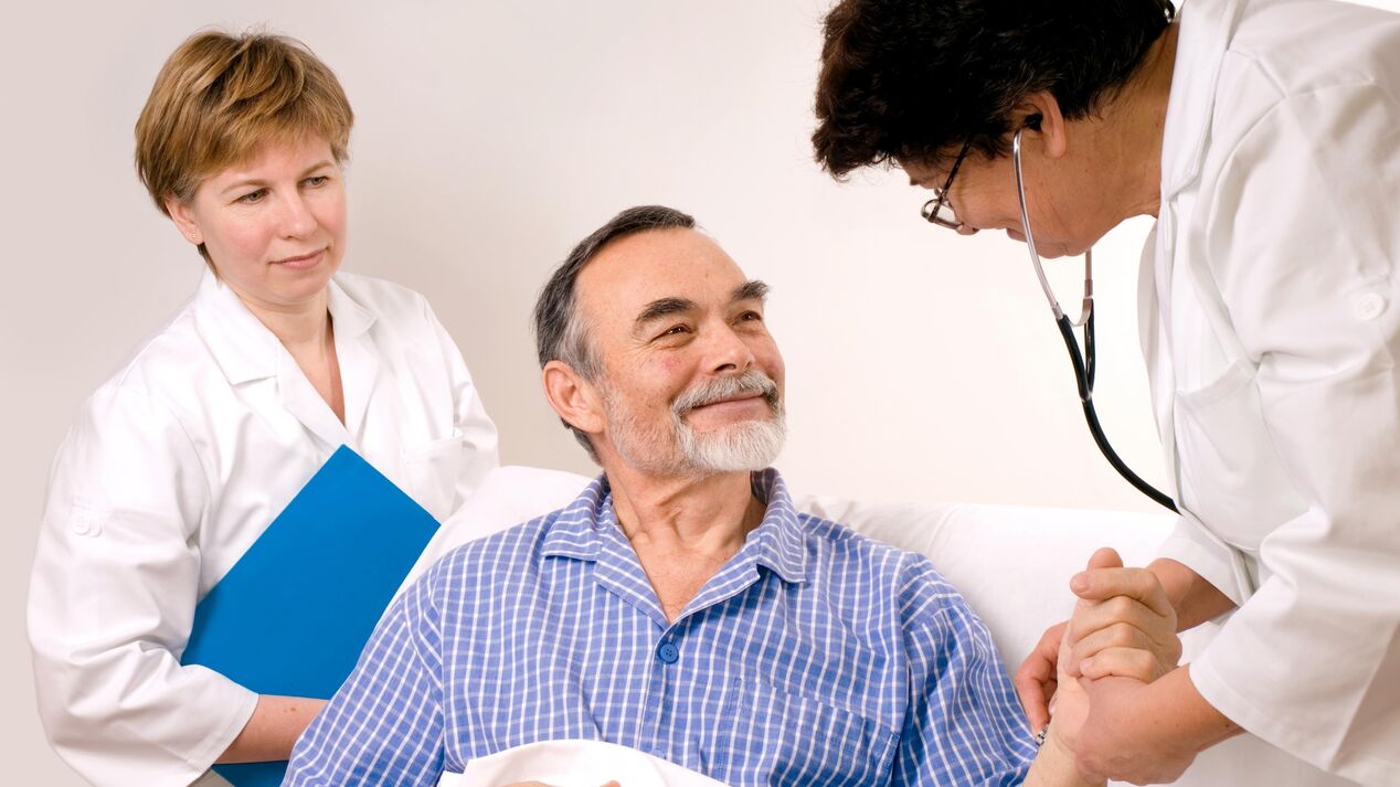 The doctor is treating the patient for prostatitis
